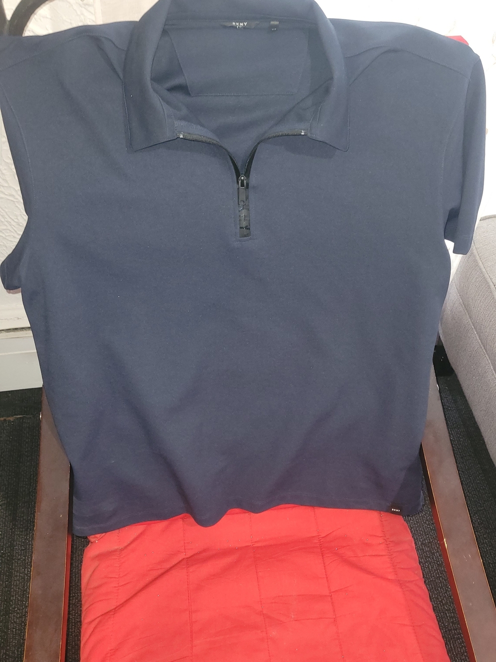 DKNY Men's Navy Half-Zip Polo